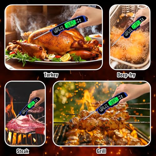 Meat Thermometer Digital, Instant Read Digital Meat Thermometer - color: Blue