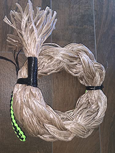 EPT Bull Ropes Adult Saddle Bronc Rein Extra Soft Black & Lime Green Cord on Tan Poly 6'