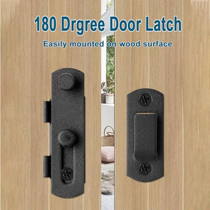 Acrux7 8 Pack Barn Door Latch Lock 2.75”x2” Black Stainless Steel Flip Door Latches Hardware Sliding Cabinet Barn Door Latch Antique Lock Gate Latches Wine Cabinet Closet Door Latches (Matte Black)