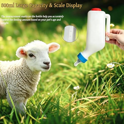 2Pcs 800ml Baby Goat Bottles for Feeding, Lamb Bottle Nipples with Brush