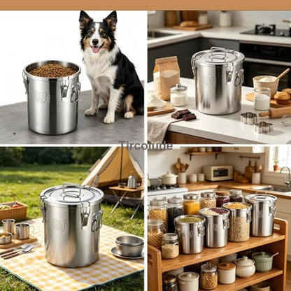 1.6Gal 304 Stainless Steel Bucket with Lid, Airtight Food Storage Container - size: Standard 6L/1.6gal