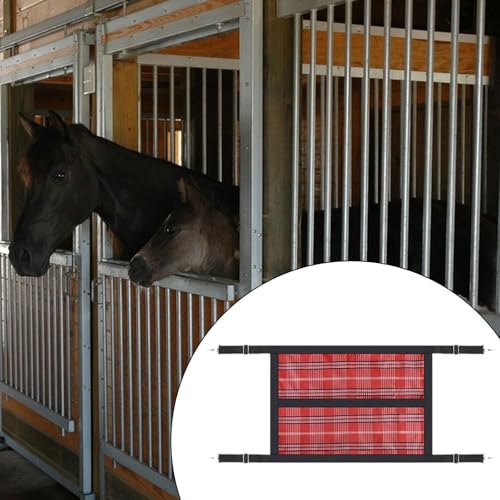 Stall Guard for Horse Barn Guard for Goats, Cows Easy Install 59.1 inch x 18.9 inch Gear Stable Supplies Stall Gate Guard, Red - color: Red