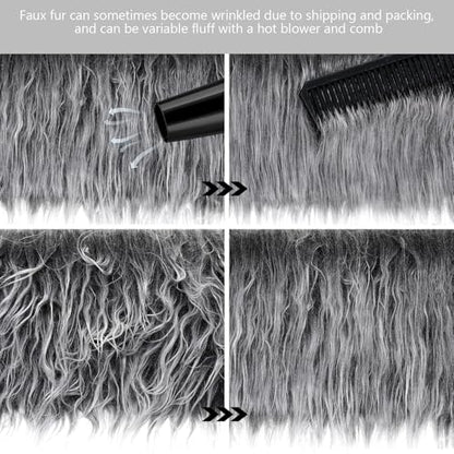 Tatuo 4 X 60 Inch Black Gray Fake Fur Fabric for Crafts Sewing DIY - color: Black Gray, size: 4 x 60 Inch