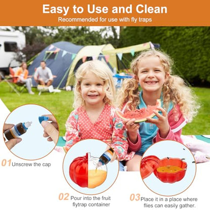 Fruit Fly Trap Refill Liquid Replacement Only 6 Packs- Liquid Fly Traps for Indoors- Non Toxic Bait Safe Near Pets,Food and Kids- Fruit Fly Lure Refill Liquid Trap Easy to Use Fly Traps for House