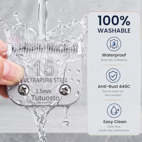 Clipper Blades Pet Grooming Clipper Replacement Blades Detachable Blade Compatible with andis/wahl/Oster Dog Clippers (15#) - color: 15#