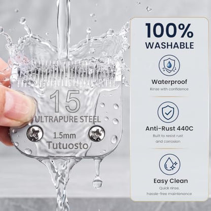 Clipper Blades Pet Grooming Clipper Replacement Blades Detachable Blade Compatible with andis/wahl/Oster Dog Clippers (15#) - color: 15#