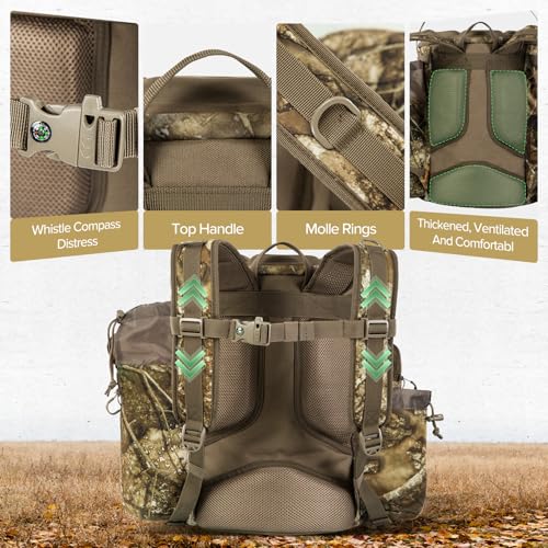 BLISSWILL Hunting Bucket Backpack with Seat Suitable for 5-gallon fishing - color: Timbreon Camo