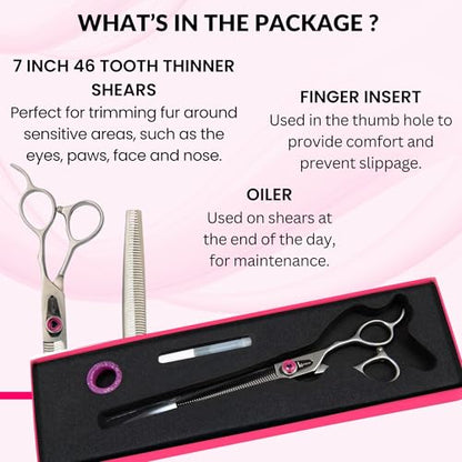 Kenchii Love Dog Grooming Shears, 46 Tooth Thinner - size: 46 Tooth Thinner
