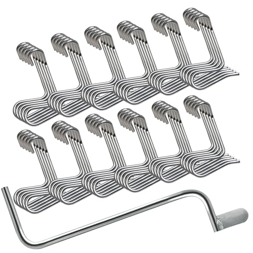60Pcs 6mm Fence Wire Tightener with Tighteners Handle | 6mm Stainless Steel Barb Wire Fence Tightener Tools 1/4" Fence Wire Tensioning Tool for Wire Fence Farm Garden