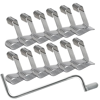 60Pcs 6mm Fence Wire Tightener with Tighteners Handle | 6mm Stainless Steel Barb Wire Fence Tightener Tools 1/4" Fence Wire Tensioning Tool for Wire Fence Farm Garden
