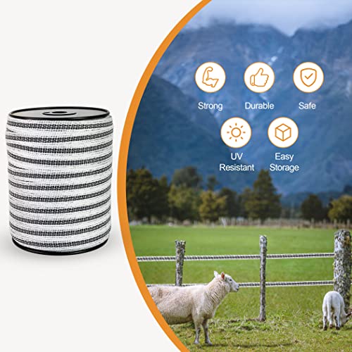 Reflective Electric Fence Poly Tape 3/5" 656ft 4 SS Wires Horse