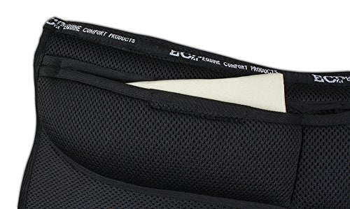 ECP Equine Comfort Products Non-Slip Breathable 3D Mesh Western Saddle Pad with Adjustable Memory Foam for Impact Protection & Saddle Fit, Lightweight & Ventilated for Horse Comfort, Black