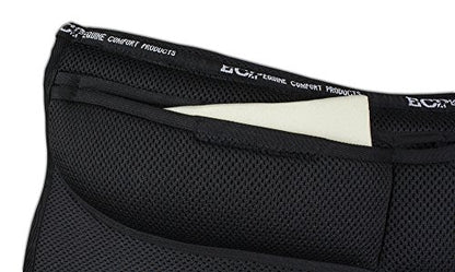 ECP Equine Comfort Products Non-Slip Breathable 3D Mesh Western Saddle Pad with Adjustable Memory Foam for Impact Protection & Saddle Fit, Lightweight & Ventilated for Horse Comfort, Black