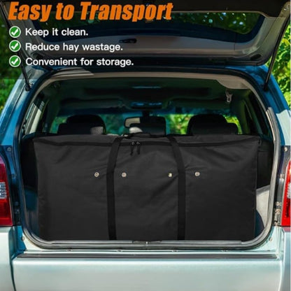 2 Packs Hay Bale Bag for Horses 44x18x22inch Extra Large Hay Bag with Separated Design & Top Slow Feed Design for Horses Sheep Donkey Goats Premium Oxford Heavy Duty Hay Bale Storage Bag