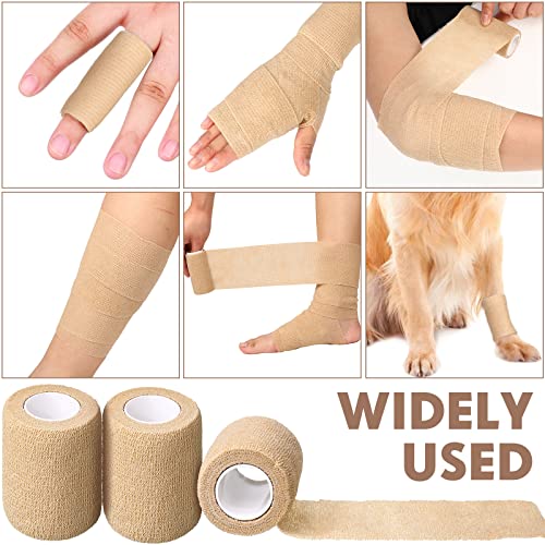 Treela 64 Pack 2" X 5 Yards Self Adhesive Bandage Wrap Beige - color: Beige, size: 2 Inch X 5 Yard