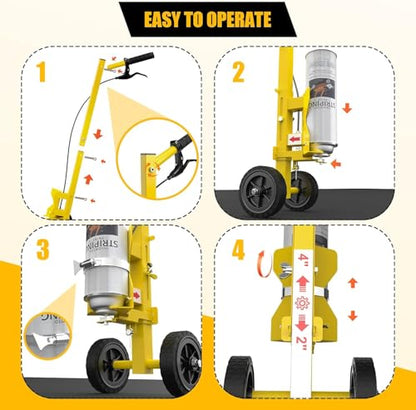 Striping Line Painting Wand, Industrial Two-Wheel Striping Spray Paint Wand for Line Paint Stripe Ground, Compatible with Inverted Striping Paint, Yellow(T-Tip Nozzle)