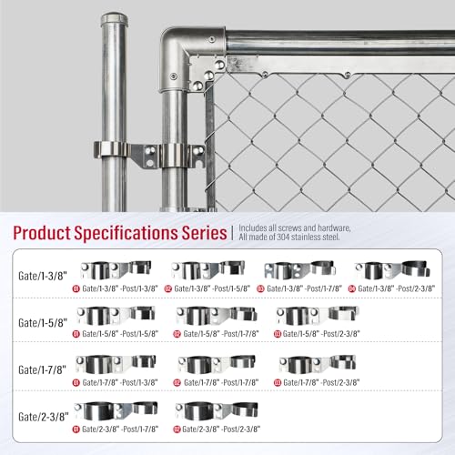Stainless Steel 1-5/8" x 1-7/8" Chain Link Gate Latch （Fit 1-5/8" Gate Frame）, Heavy Duty Chain Link Fence Gate Fork Latch with Hole for Padlock 1Pack - color: 1-5/8"x1-7/8"