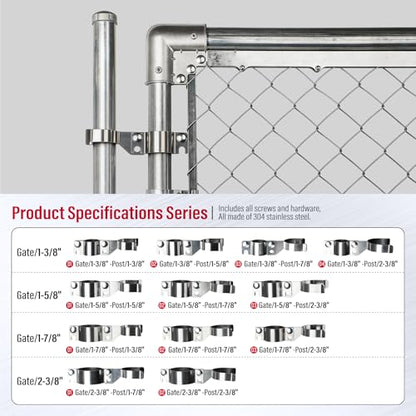 Stainless Steel 1-5/8" x 1-7/8" Chain Link Gate Latch （Fit 1-5/8" Gate Frame）, Heavy Duty Chain Link Fence Gate Fork Latch with Hole for Padlock 1Pack - color: 1-5/8"x1-7/8"