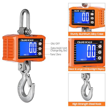Digital Crane Scale, Heavy Duty Hanging Scale