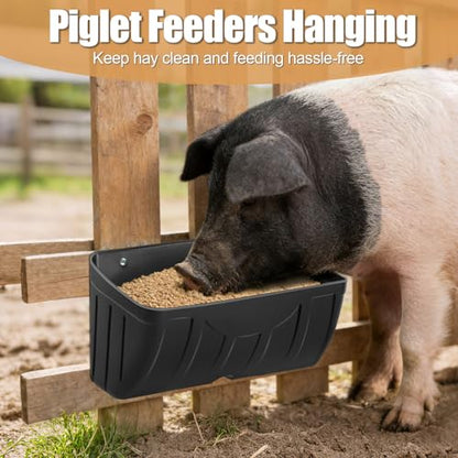 Chicken Feeder Waterer,Hanging Goat Feeders,5 Quart*3 Pack,Feeder Trough for Sheep Duck Poultry Dog, Fence Feeder Trough Livestock Feeding Container, Chicken Coop Accessories,Black - color: 3 Pack Black