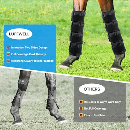 Ice Boots for Horses, Black & Blue, 2 Pack - size: 2Pack