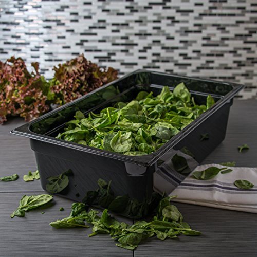 Carlisle FoodService Products 10202B03 StorPlus Full Size Food Pan, Polycarbonate, 6" Deep, Black - color: Black, size: 6", style: Pan