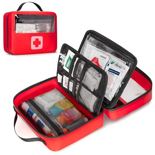 Marscamd Waterproof Empty First Aid Bag with a Detachable Panel - color: Red