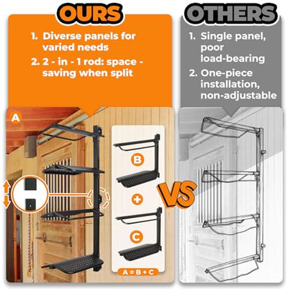 Sidasu 4 Tier Saddle Rack Wall Mount Detachable, Heavy Duty Saddle Stand - size: Detachable