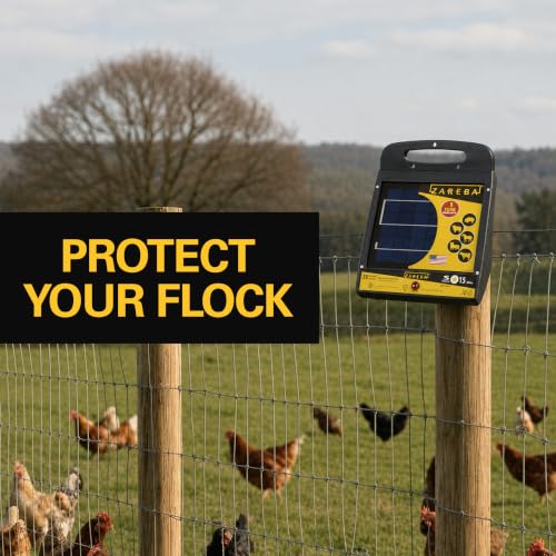 Zareba Solar Powered Low Impedance Electric Fence Charger, 15 Mile Solar Powered Electric Fence Energizer, Contain Animals, Keep Out Predators - ESP15M-Z