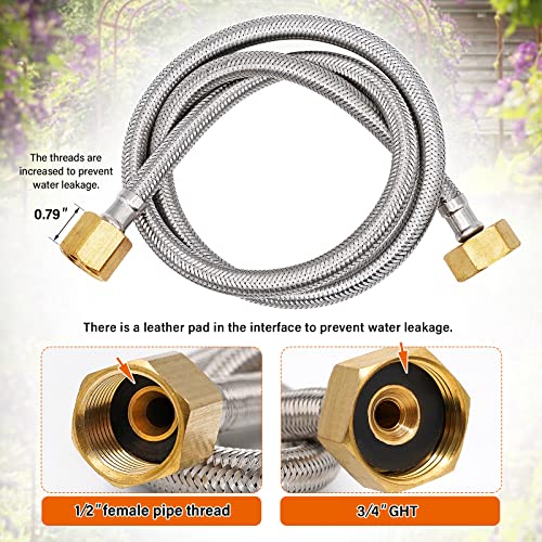 1/2 Inch Brass Float Valve for Water Tank with Hose Auto Shut Off Pool Fill Valve Automatic Fill Float Ball Valve for Stock Fountains Livestock Waterer Troughs (1/2 Inch Float Valve, 2)
