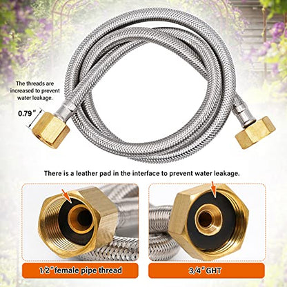 1/2 Inch Brass Float Valve for Water Tank with Hose Auto Shut Off Pool Fill Valve Automatic Fill Float Ball Valve for Stock Fountains Livestock Waterer Troughs (1/2 Inch Float Valve, 2)