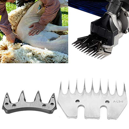 ANGGREK Stainless Steel Sheep Clippers Blade High Hardness Cutting Shearing Cutter Replacement (9 Teeth Straight Blade (+ oscillating Blade)) - size: 9 teeth straight blade (+ oscillating blade)