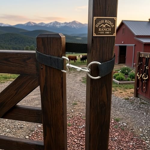 Heavy Duty Horse Stall Door Latches, Adjustable Nylon Webbing Fence Locks with Buckles, Stable Gate Safety Fasteners for Barn Fence Livestock