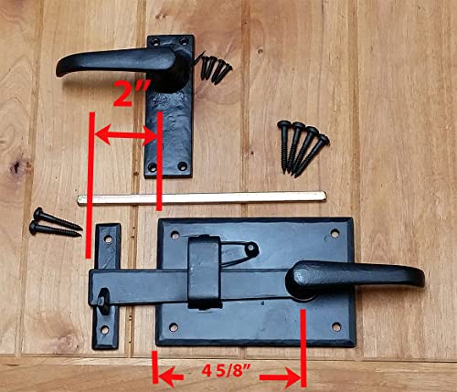 Gate Latch, Heavy Duty with Lever for Doors or Gates, Black, Left Hand - style: Gate Latch - Left Hand