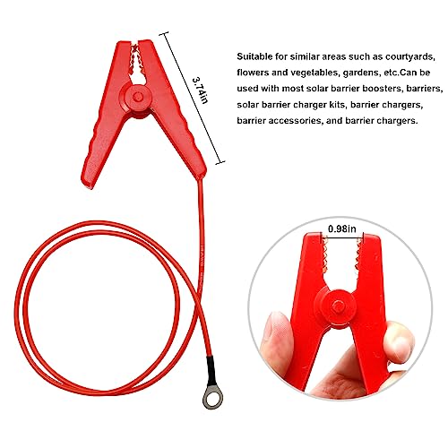 2Pcs Electric Fence Lead Wire Set with Alligator Clip, Solar Electric Fence Connector, Agricultural Electric Fence Wire Connect, Fencing System Wire (Red + Black)