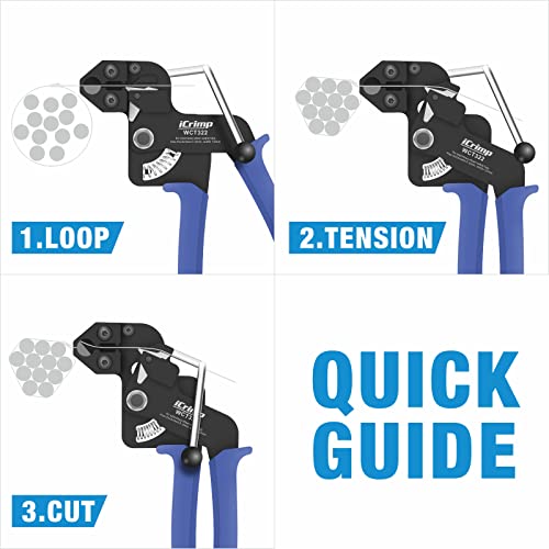 IWISS Metal Zip Tie Gun Wrap Tool for Stainless Steel Cable Ties, Tensioning & Cutting Functional Cable Tie Gun c/w Free Zip Tie Release Tool