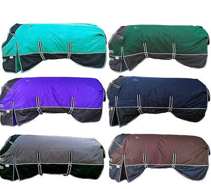 Majestic Ally 600 D Ripstop Nylon Horse Turnout Blanket, Waterproof, Heavyweight, Rain and Weather Resistant, 250 GSM (Navy Black, 72 - Inch) - color: Navy Black, size: 72 - Inch