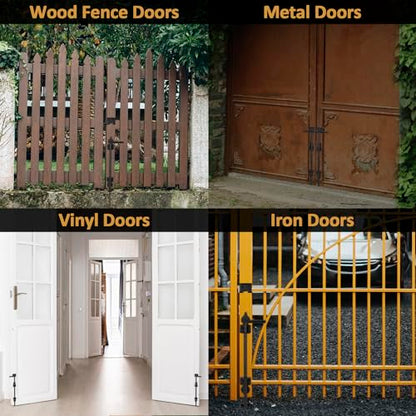 18 Inch Cane Bolt Gate Drop Rod Heavy Duty Gate Hardware, Gate Ground Latch for Wooden Fences, Metal Gates Doors Stopper for Gate Ground, Wrought Iron Gate Latches, Black Finish(1 Pack) - size: 18 Inch