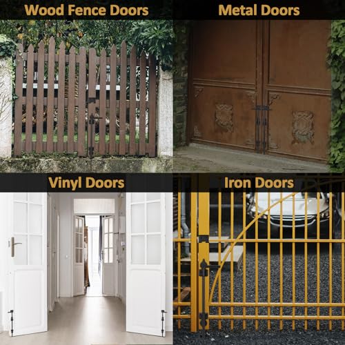 24 Inch Cane Bolt Gate Drop Rod Heavy Duty Gate Hardware, Gate Ground Latch for Wooden Fences, Metal Gates Doors Stopper for Gate Ground, Wrought Iron Gate Latches, Black Finish(1 Pack) - size: 24 Inch