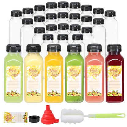 30pcs 10oz Empty Plastic Juice Bottles with Tamper Evident Caps - size: 10 ounces