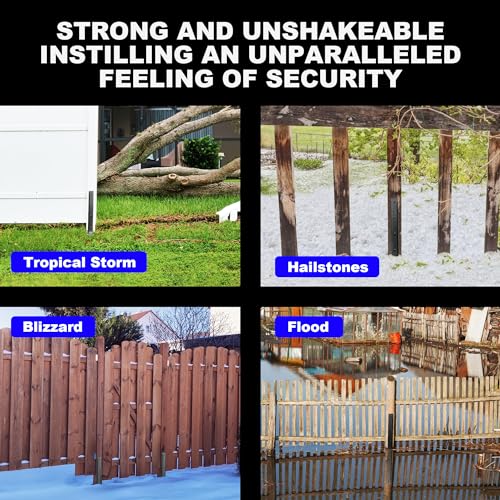 33.62" Fence Post Repair Kit, Fix Broken 4x4/6x6 Wood Post, 8Pack - color: 8 Pack/Black