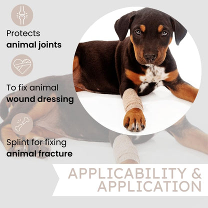 2" Cohesive Flexible Bandage Wrap – Natural - Pack of 8 - color: Natural