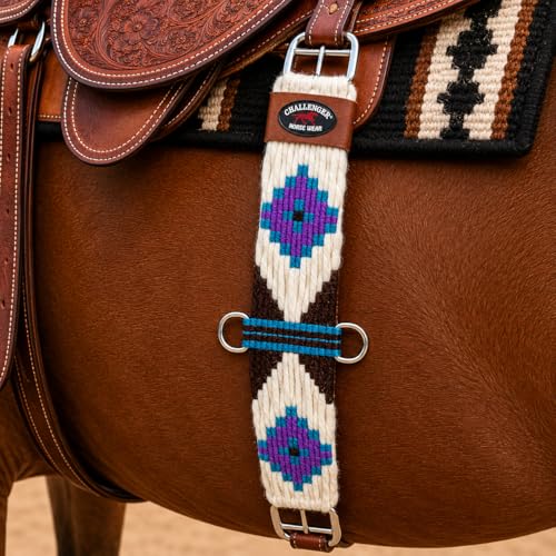 CHALLENGER Horse Western 13 Strand Double Weave Multicolor Mohair Straight Cinch 97RT16 - size: 30"