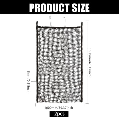2 Pcs Feed Hay Net Slow Feed Hay Bags for Horses Horse Feeding Supplies for Goats Sheep, 61.4x39.37inch - size: 61.4x39.37inch