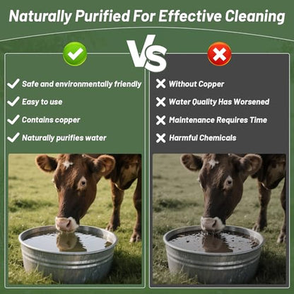 Copper Disk for Cattle Water Trough|4-inch Diameter,0.6mm Thick|99.99% Pure Copper Disc|Automatic Cattle Water Trough Purification Disk with 4 Point Support|Purify Water All Year Round