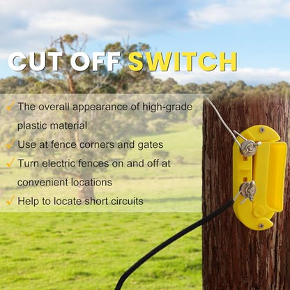 Electric Fence Cut Off Switch of Plastic Single Pole Yellow, 5Pack - style: 5 Pack