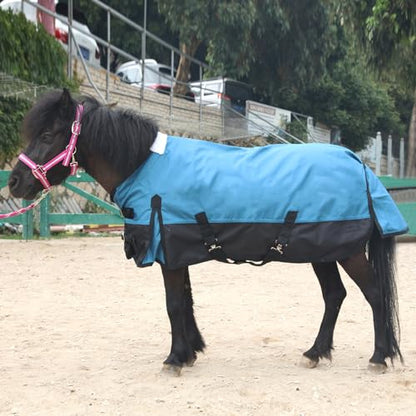 1200D Mini Horse/Pony Blanket 0g No-Fill Waterproof Turnout Sheet - color: Peacock Blue, size: 51"