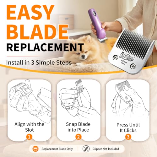 Size 3-3/4FC Detachable Pet Grooming Clipper Blade with Ceramic Cutter, 13mm 1/2 Inch Cut Length, Silver, Compatible with Andis, Oster A5, Wahl KM10, 1 Pack - color: Silver, size: 3-3/4FC 13mm