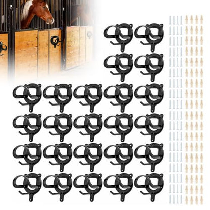 24 Counts Horse Bridle Rack, Bridle Bracket Bridle Hooks with Tubes & Screw - size: 24 Counts