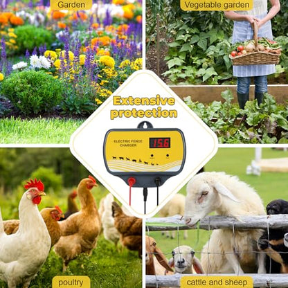 Electric Fence Charger 12V Input to 12KV Output, 2 Joule, 120 Acre Plug-in Electric Fence Energizer for Wildlife Control & Animal Intrusion Prevention - style: Normal electric fence energizer